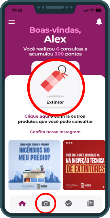 Clique no ícone